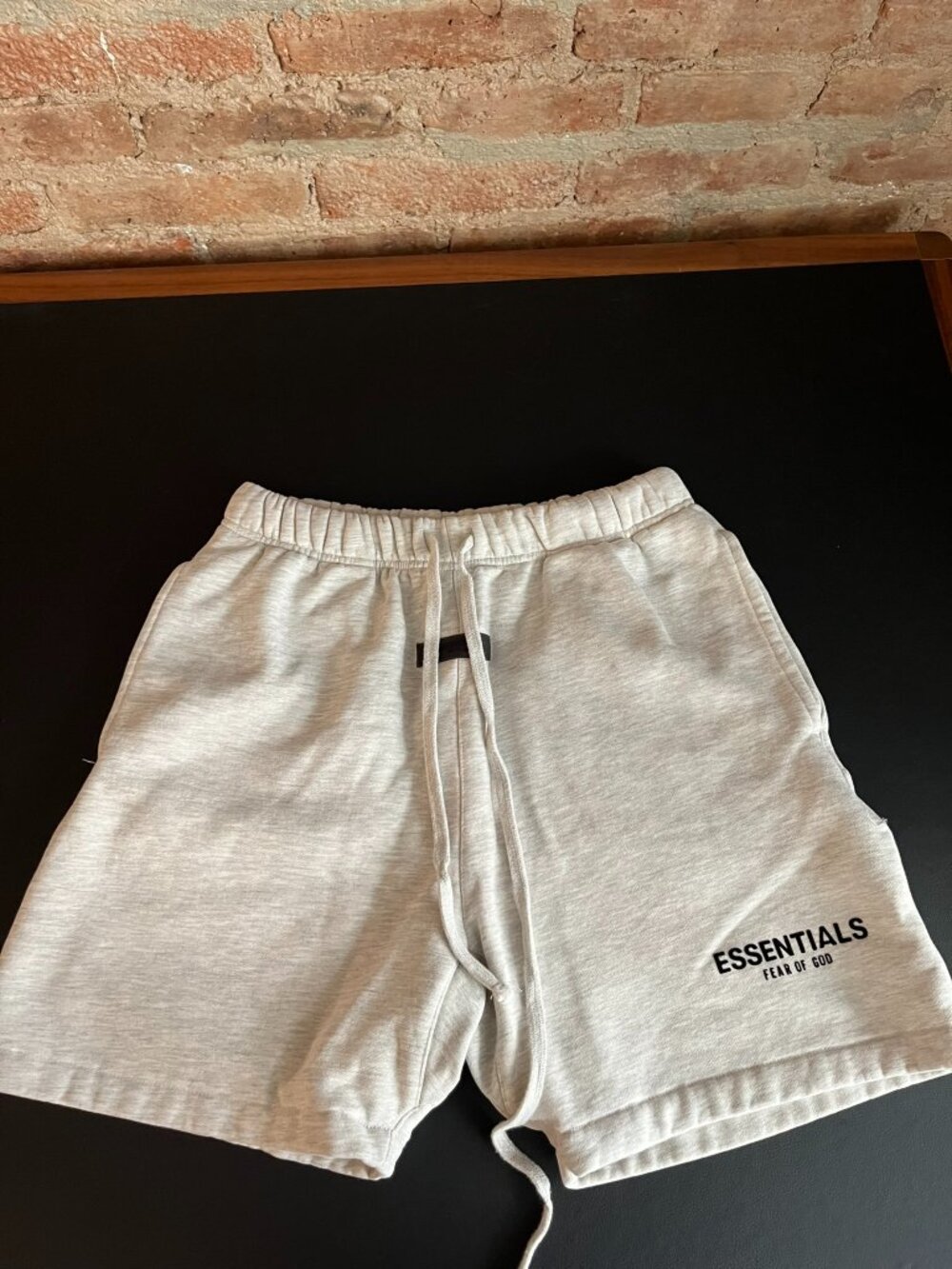 Fear of God Essentials Signature Logo Grey Fleece Shorts Men's Small